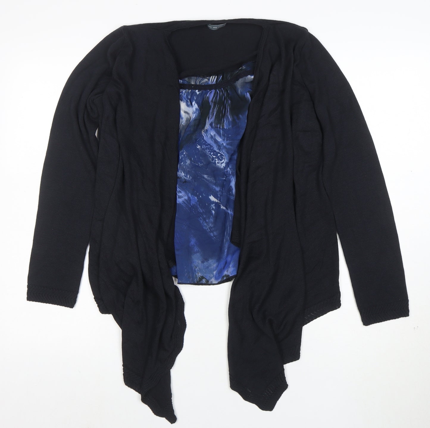Per Una Women Black Size 12 Long Sleeve Wrap Tunic Top