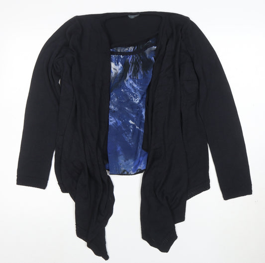 Per Una Women Black Size 12 Long Sleeve Wrap Tunic Top