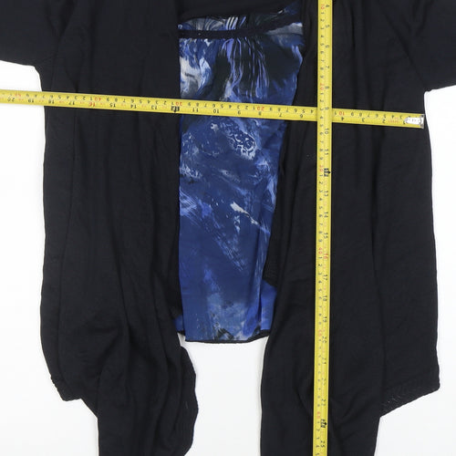 Per Una Women Black Size 12 Long Sleeve Wrap Tunic Top