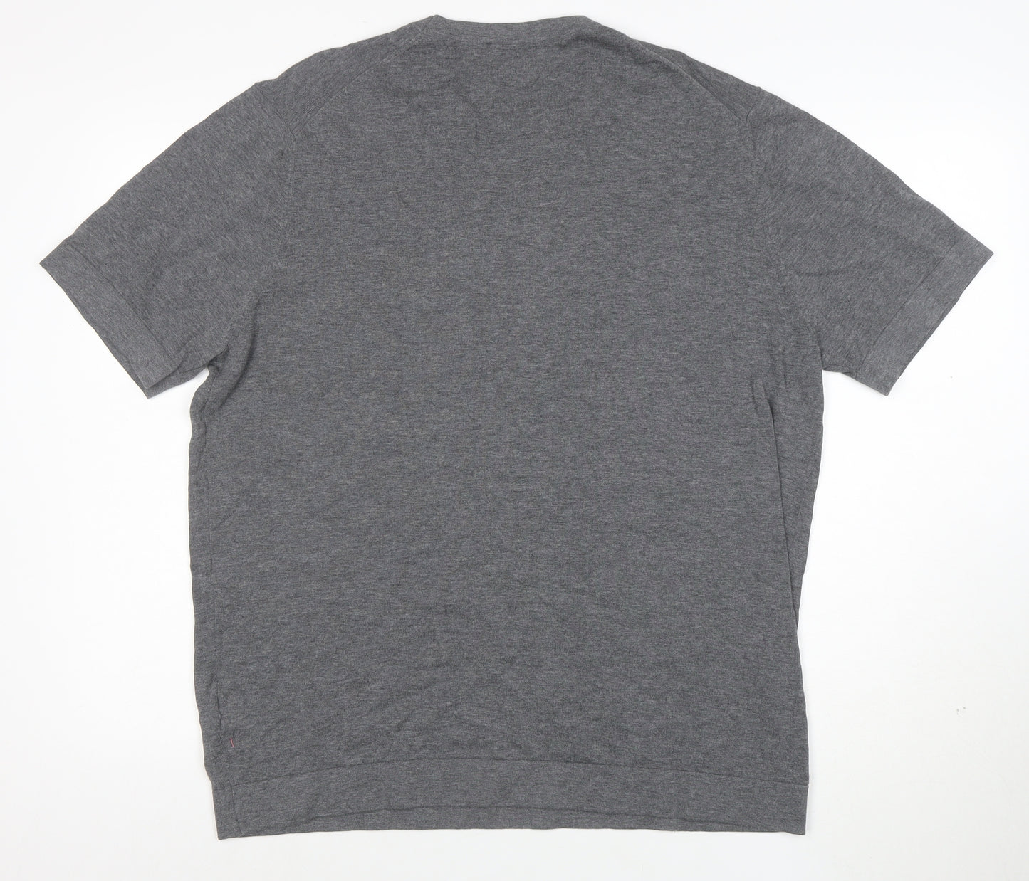 Massimo Dutti Men's Grey XL Cotton Crew Neck T-Shirt
