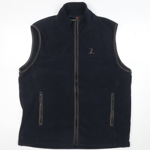 Percussion Men's Blue Fleece Waistcoat XL Outdoor Full Zip Vest