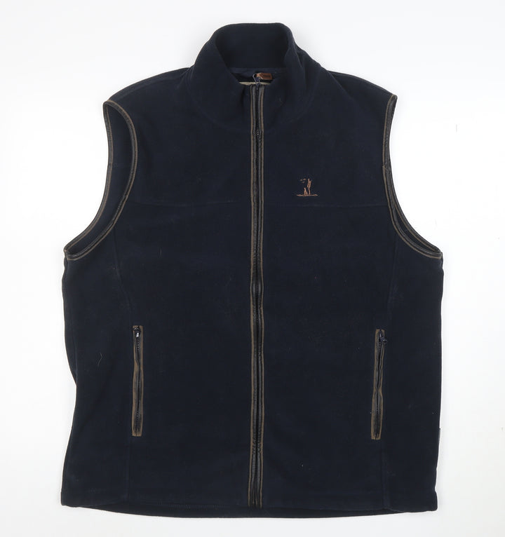 Percussion Men's Blue Fleece Waistcoat XL Outdoor Full Zip Vest