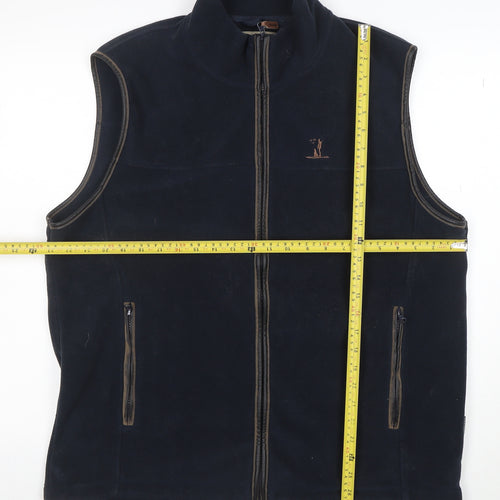 Percussion Men's Blue Fleece Waistcoat XL Outdoor Full Zip Vest