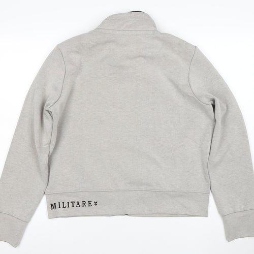 Aeronautica Militare Women’s Grey Full Zip Sweatshirt L Logo Design