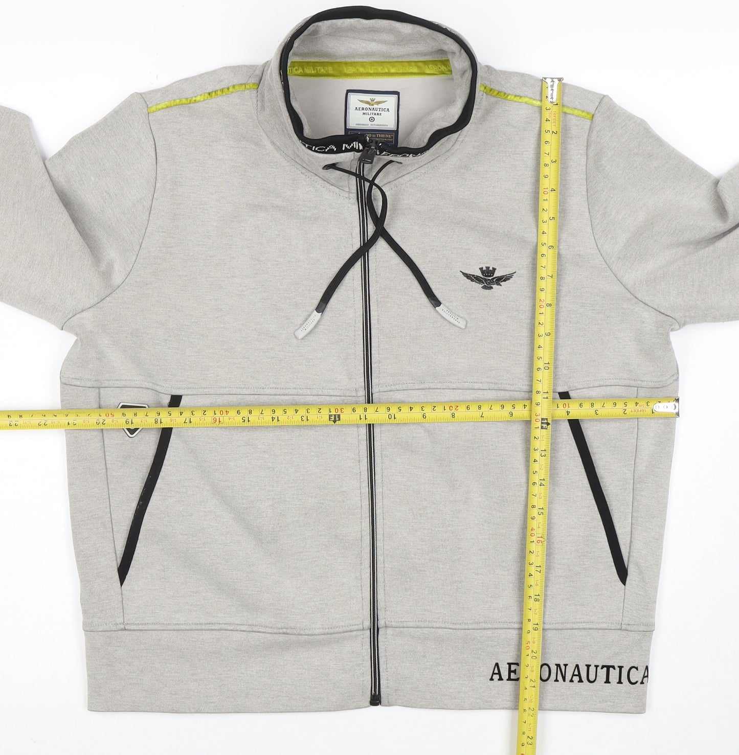 Aeronautica Militare Women’s Grey Full Zip Sweatshirt L Logo Design