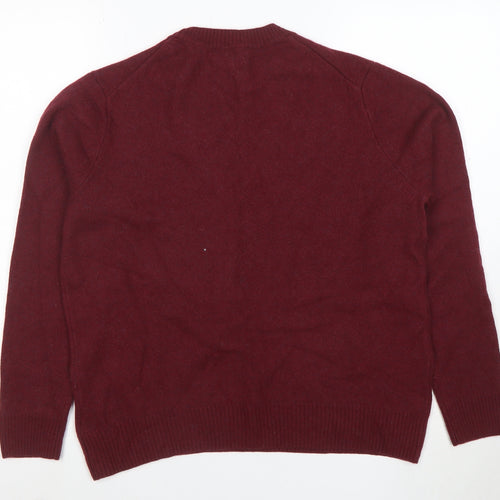 Marks and Spencer Womens Red Lambswool Crew Neck Jumper Size L