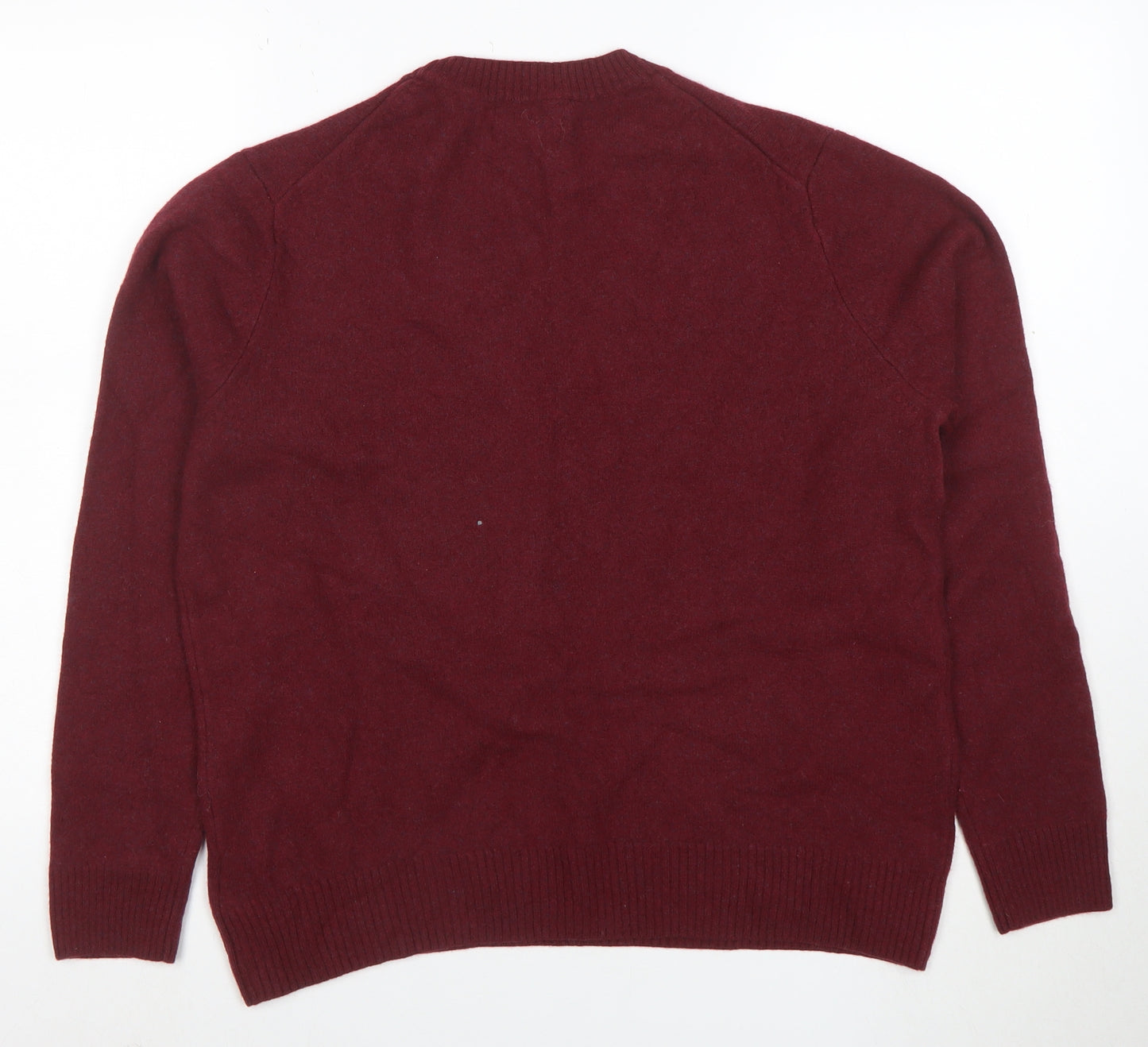 Marks and Spencer Womens Red Lambswool Crew Neck Jumper Size L