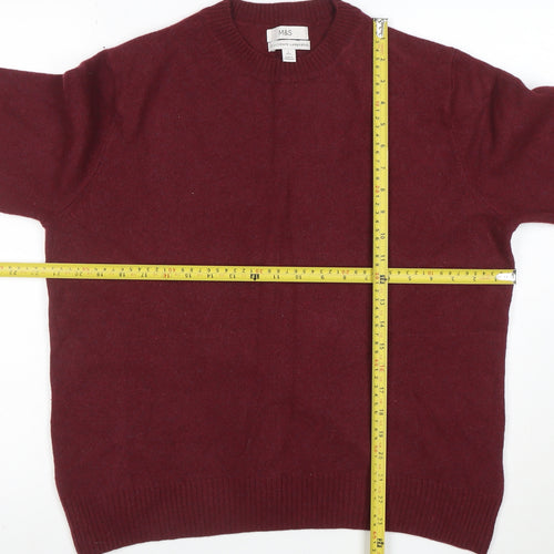 Marks and Spencer Womens Red Lambswool Crew Neck Jumper Size L