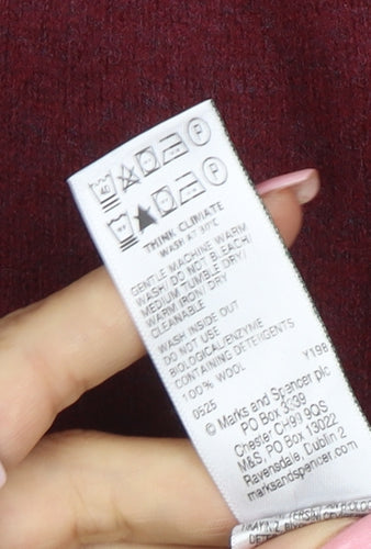 Marks and Spencer Womens Red Lambswool Crew Neck Jumper Size L