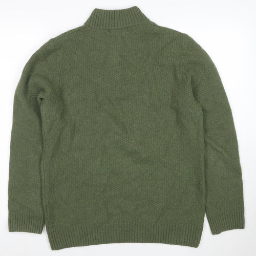 Crew Clothing Company Men’s Green Lambswool 1/4 Zip Jumper L