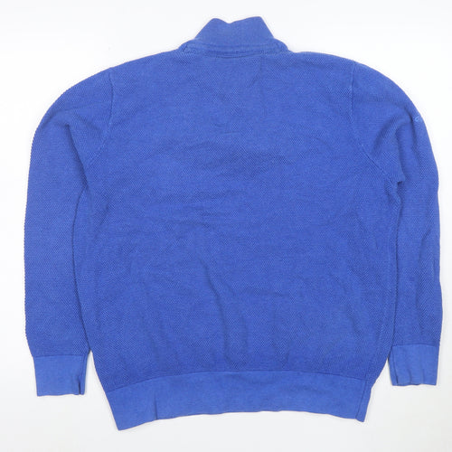 Glenmuir Men Blue Cotton 1/4 Zip Golf Jumper Size L