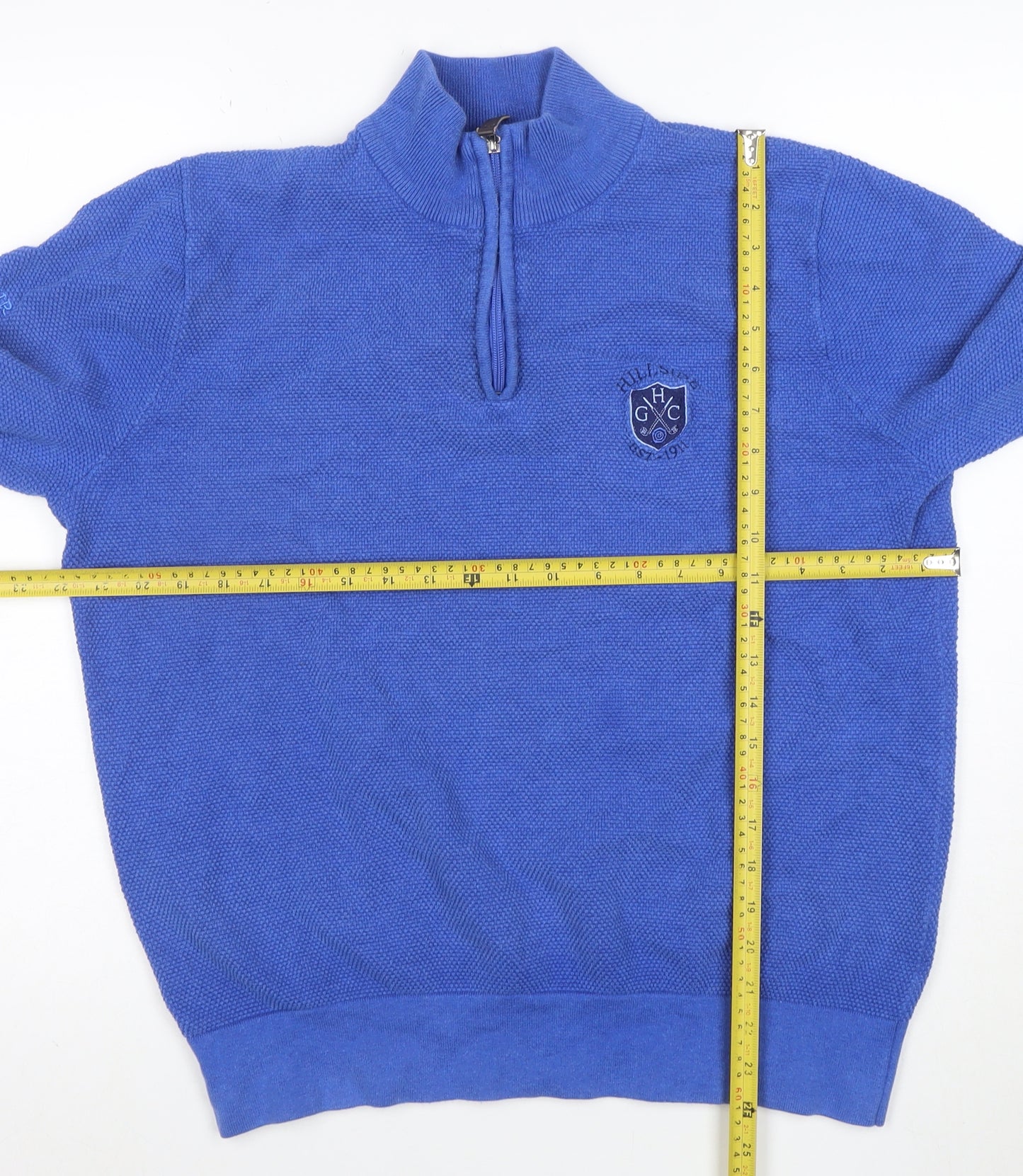 Glenmuir Men Blue Cotton 1/4 Zip Golf Jumper Size L