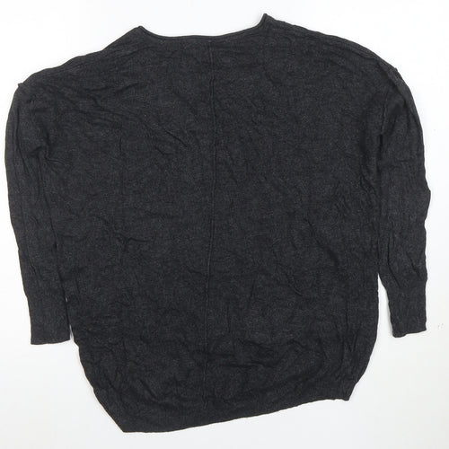 Mint Velvet Women's Grey Beaded V-Neck Pullover Jumper XS
