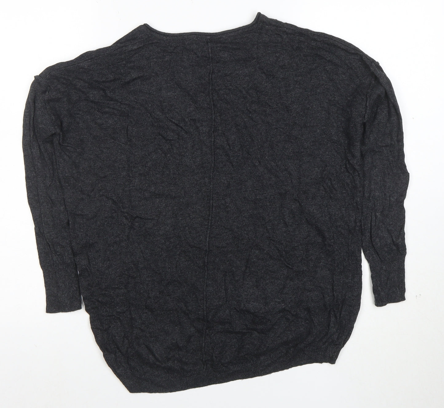 Mint Velvet Women's Grey Beaded V-Neck Pullover Jumper XS
