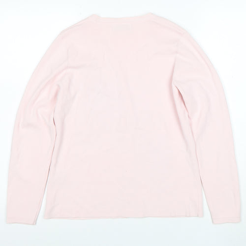 Jumper Women Pink Floral Embroidered V-Neck Cardigan M