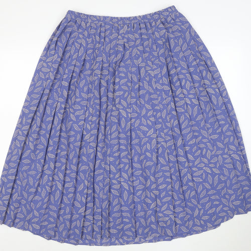 Eastex Women Purple Floral Pleated Midi Skirt Size 16