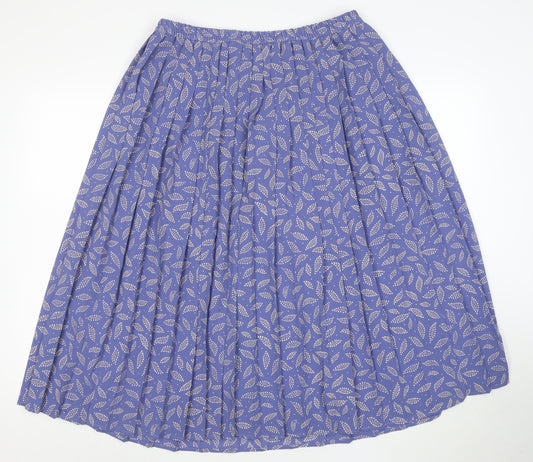 Eastex Women Purple Floral Pleated Midi Skirt Size 16