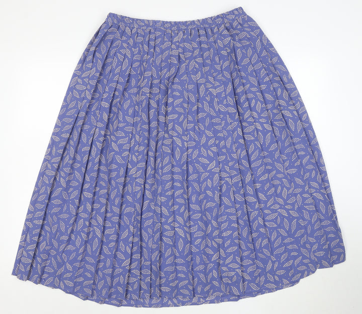 Eastex Women Purple Floral Pleated Midi Skirt Size 16