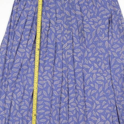 Eastex Women Purple Floral Pleated Midi Skirt Size 16