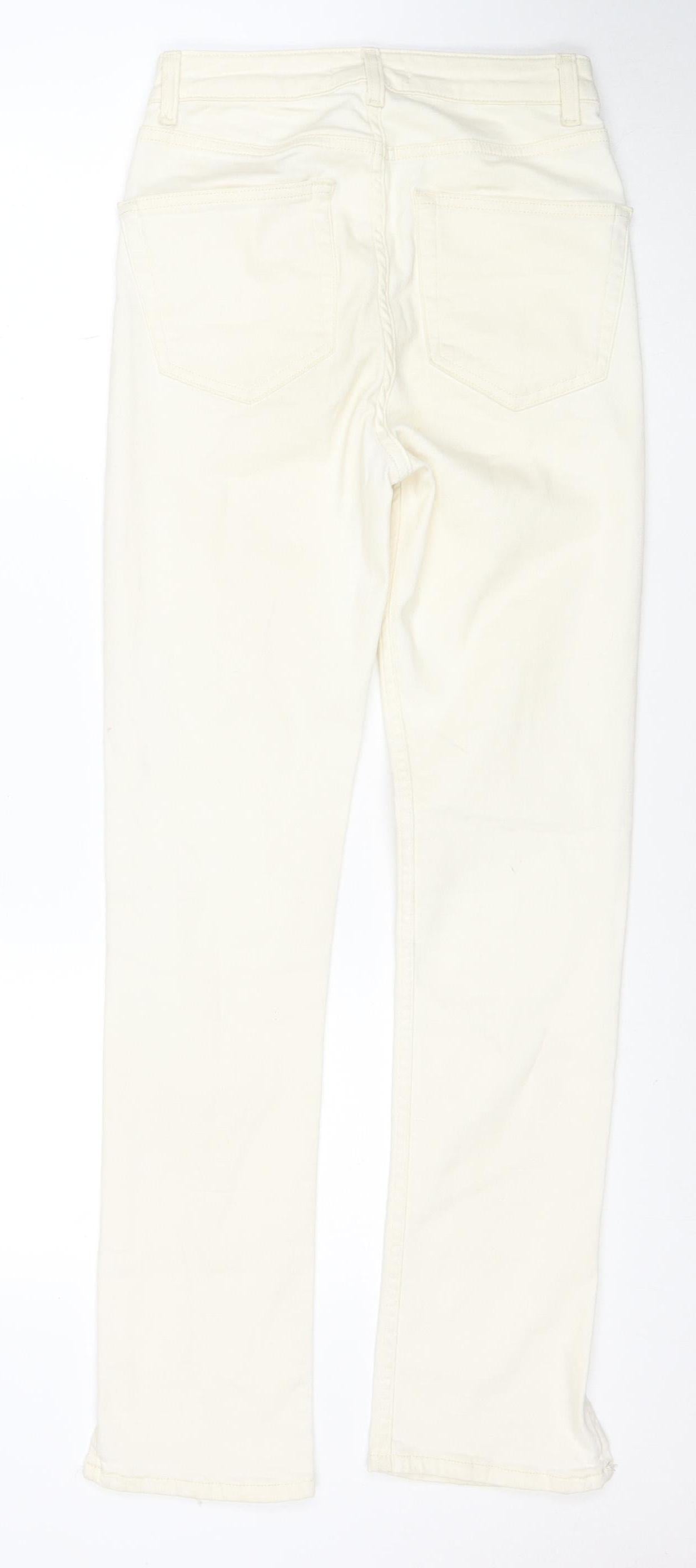 Denim Co Women Ivory Skinny Jeans Size 8 Stretch Cotton Blend