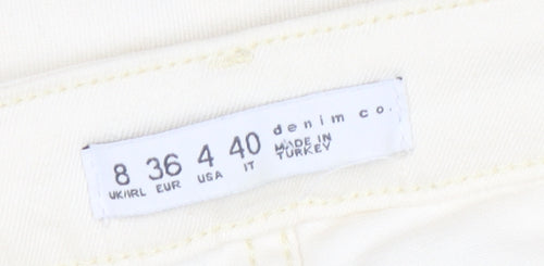 Denim Co Women Ivory Skinny Jeans Size 8 Stretch Cotton Blend