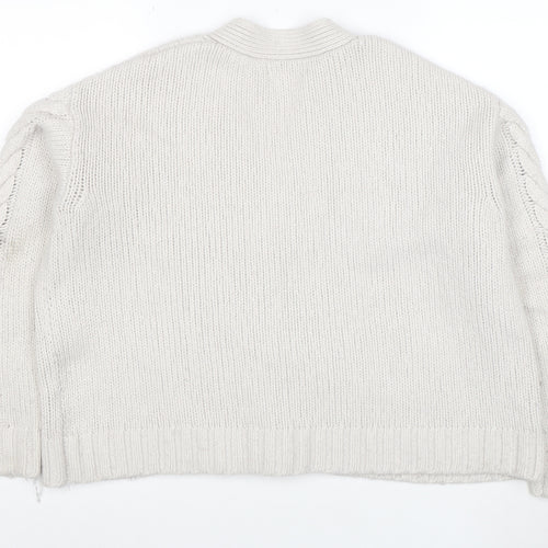 The White Company Women’s Ivory Cable-Knit Button Cardigan M
