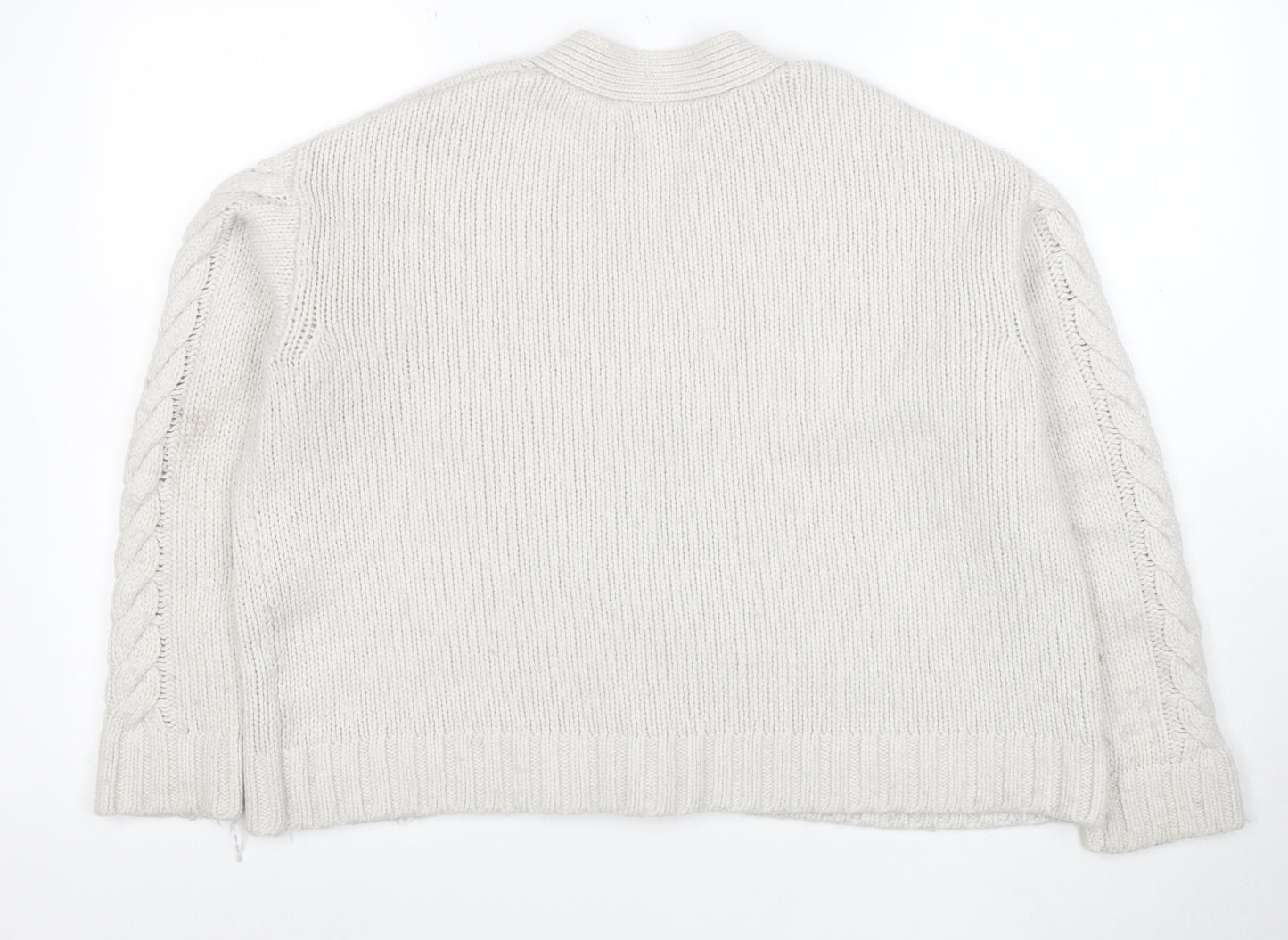 The White Company Women’s Ivory Cable-Knit Button Cardigan M