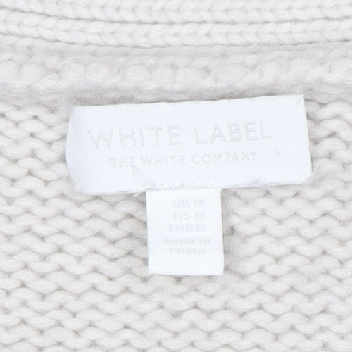 The White Company Women’s Ivory Cable-Knit Button Cardigan M