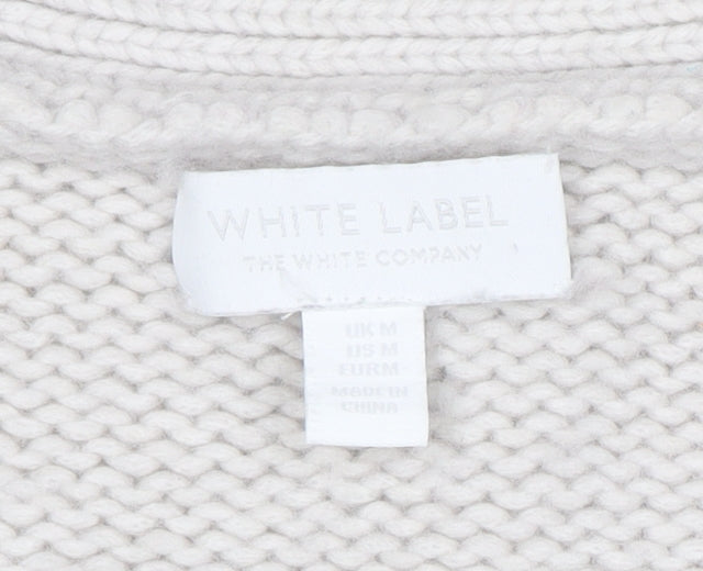 The White Company Women’s Ivory Cable-Knit Button Cardigan M