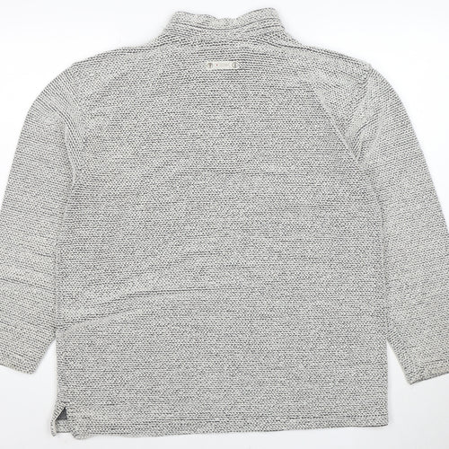 Weird Fish Men’s Grey 1/4 Zip Knit Sweatshirt L Regular Fit