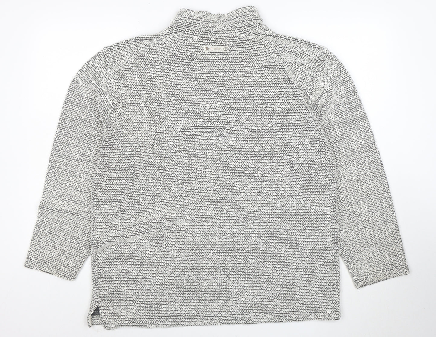 Weird Fish Men’s Grey 1/4 Zip Knit Sweatshirt L Regular Fit