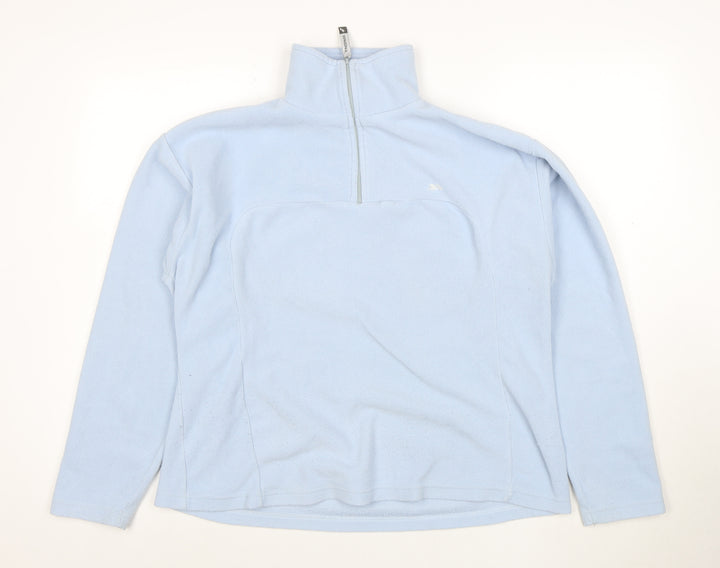 Trespass Women's Blue XL 1/4 Zip Fleece Pullover Sweatshirt