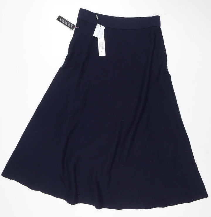 Roman Women’s Blue A-Line Midi Knit Skirt Size 14