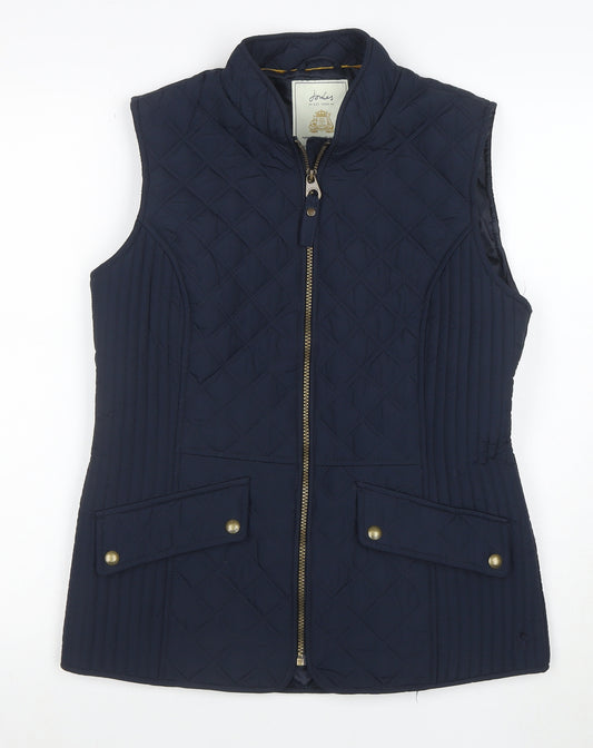 Joules Women's Blue Quilted Waistcoat UK 12 Sleeveless Gilet