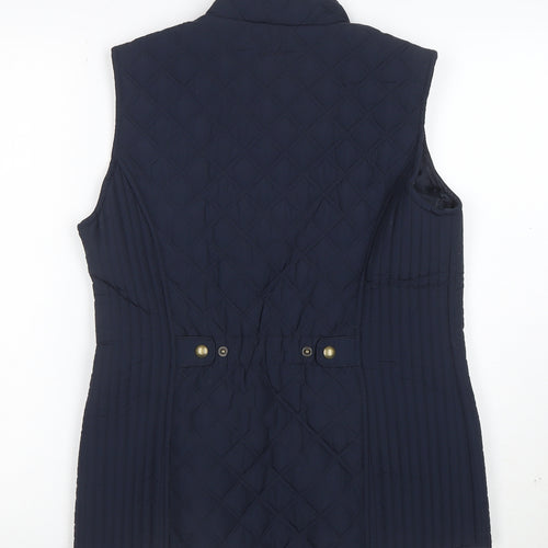 Joules Women's Blue Quilted Waistcoat UK 12 Sleeveless Gilet
