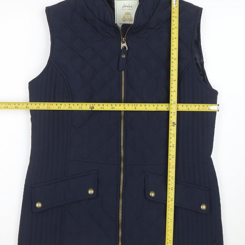 Joules Women's Blue Quilted Waistcoat UK 12 Sleeveless Gilet