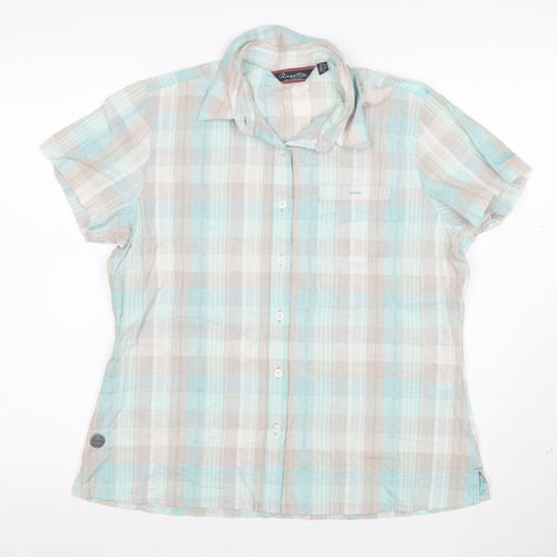 Regatta Women’s Multicoloured Check Cotton Short Sleeve Button-Up Shirt Size 14