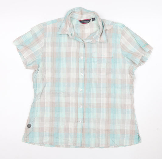 Regatta Women’s Multicoloured Check Cotton Short Sleeve Button-Up Shirt Size 14