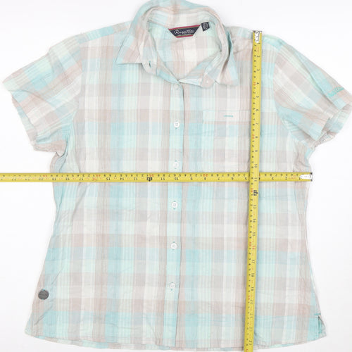 Regatta Women’s Multicoloured Check Cotton Short Sleeve Button-Up Shirt Size 14