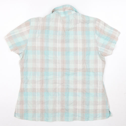 Regatta Women’s Multicoloured Check Cotton Short Sleeve Button-Up Shirt Size 14