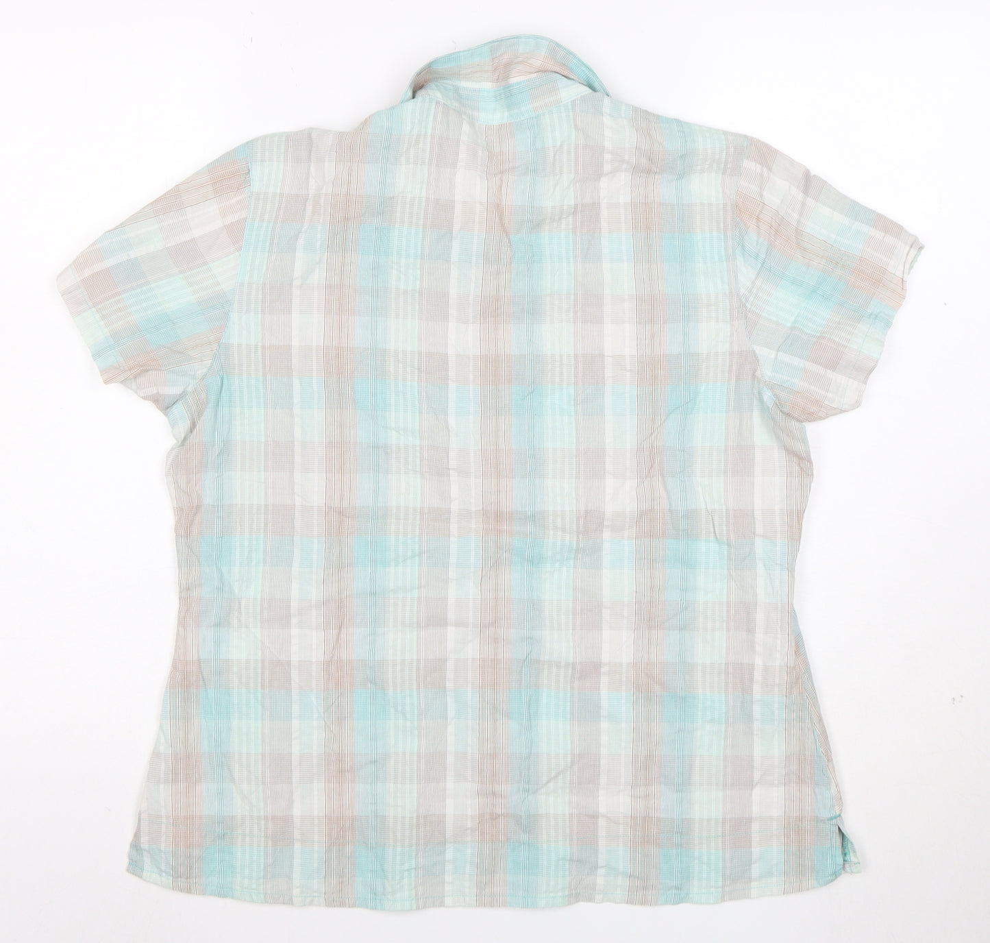 Regatta Women’s Multicoloured Check Cotton Short Sleeve Button-Up Shirt Size 14