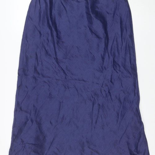 Minuet Women Blue Silk Blend Midi A-Line Skirt Size 16
