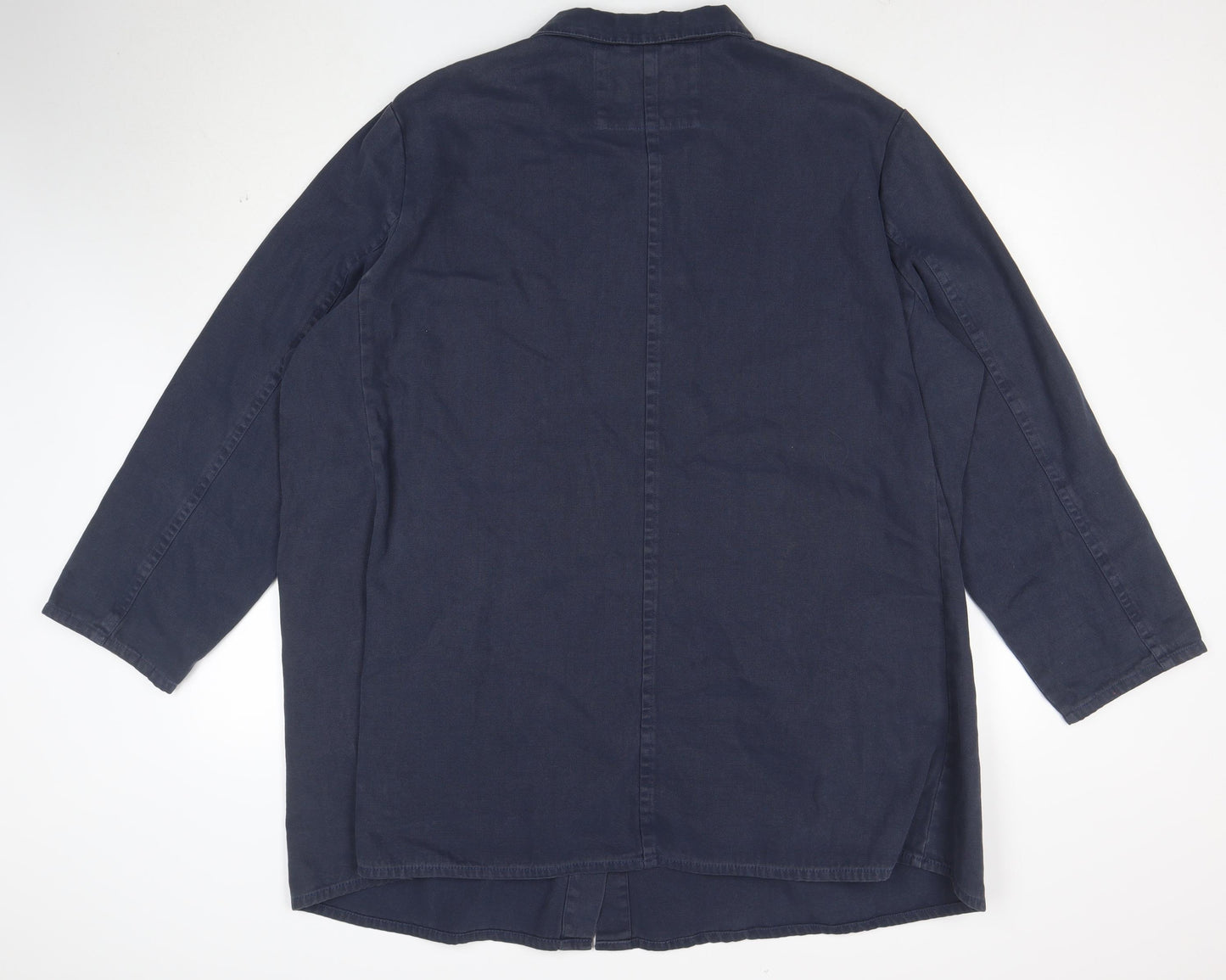 Seasalt Cornwall Womens Navy Cotton Blazer Jacket Size 24