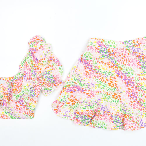 Quiz Women’s Multicoloured Ruffle A-Line Short Skirt Set UK 6/8