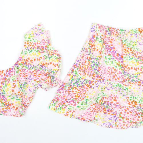 Quiz Women’s Multicoloured Ruffle A-Line Short Skirt Set UK 6/8