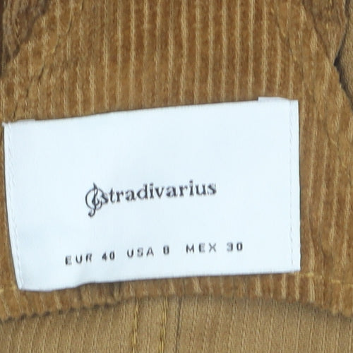 Stradivarius Women Brown Corduroy Pinafore Dress Size 12