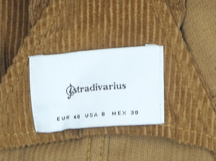 Stradivarius Women Brown Corduroy Pinafore Dress Size 12