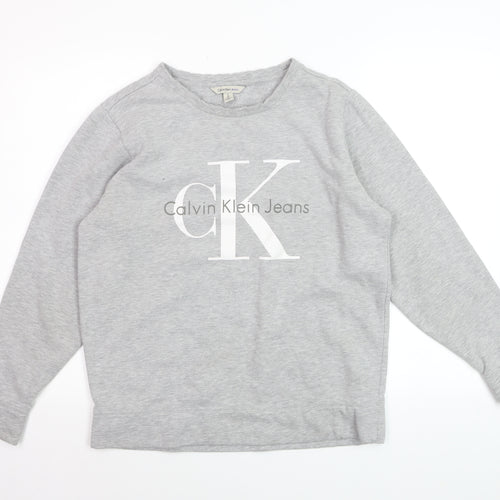 Calvin Klein Jeans Men's Grey Logo Pullover Sweatshirt Size S