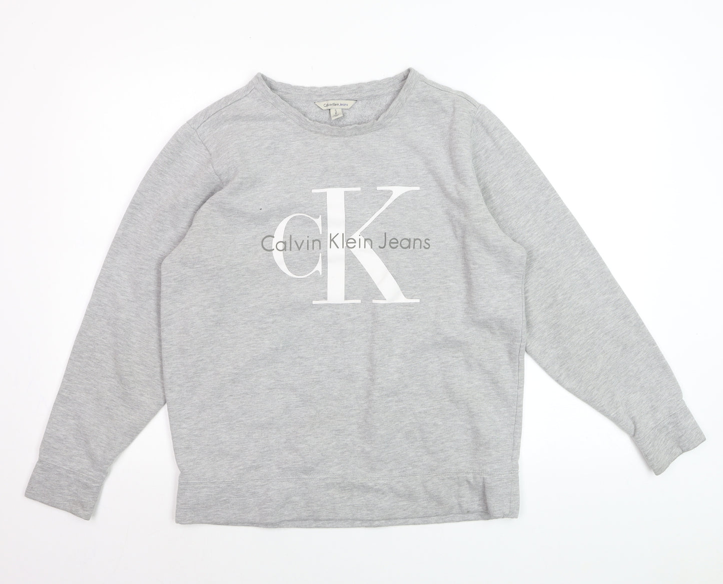 Calvin Klein Jeans Men's Grey Logo Pullover Sweatshirt Size S