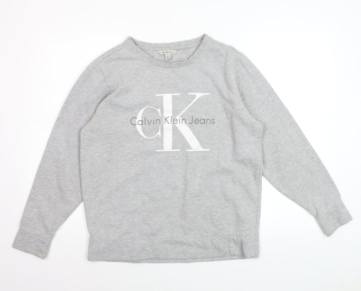 Calvin Klein Jeans Men's Grey Logo Pullover Sweatshirt Size S